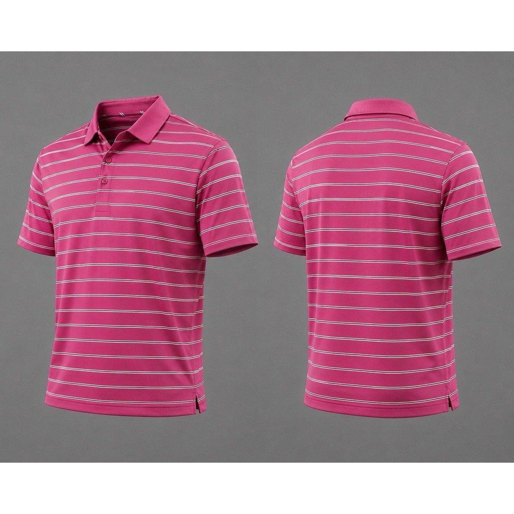 Bobby Jones XH20 Golf Polo Shirt Men XL  Pink  Striped Stretch PERFORMANCE